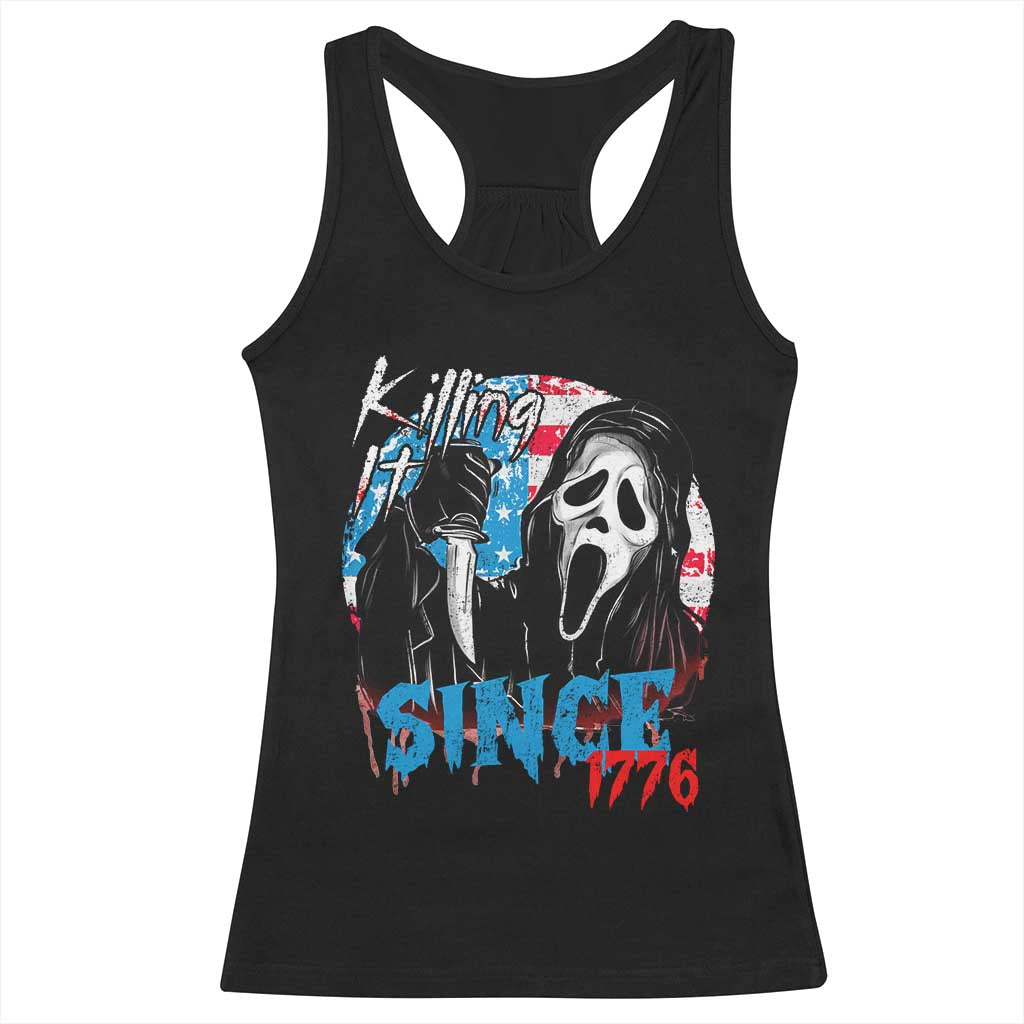 Funny Killing It Since 1776 Racerback Tank Top Horror Movie 4th Of July USA Ghost - Wonder Print Shop