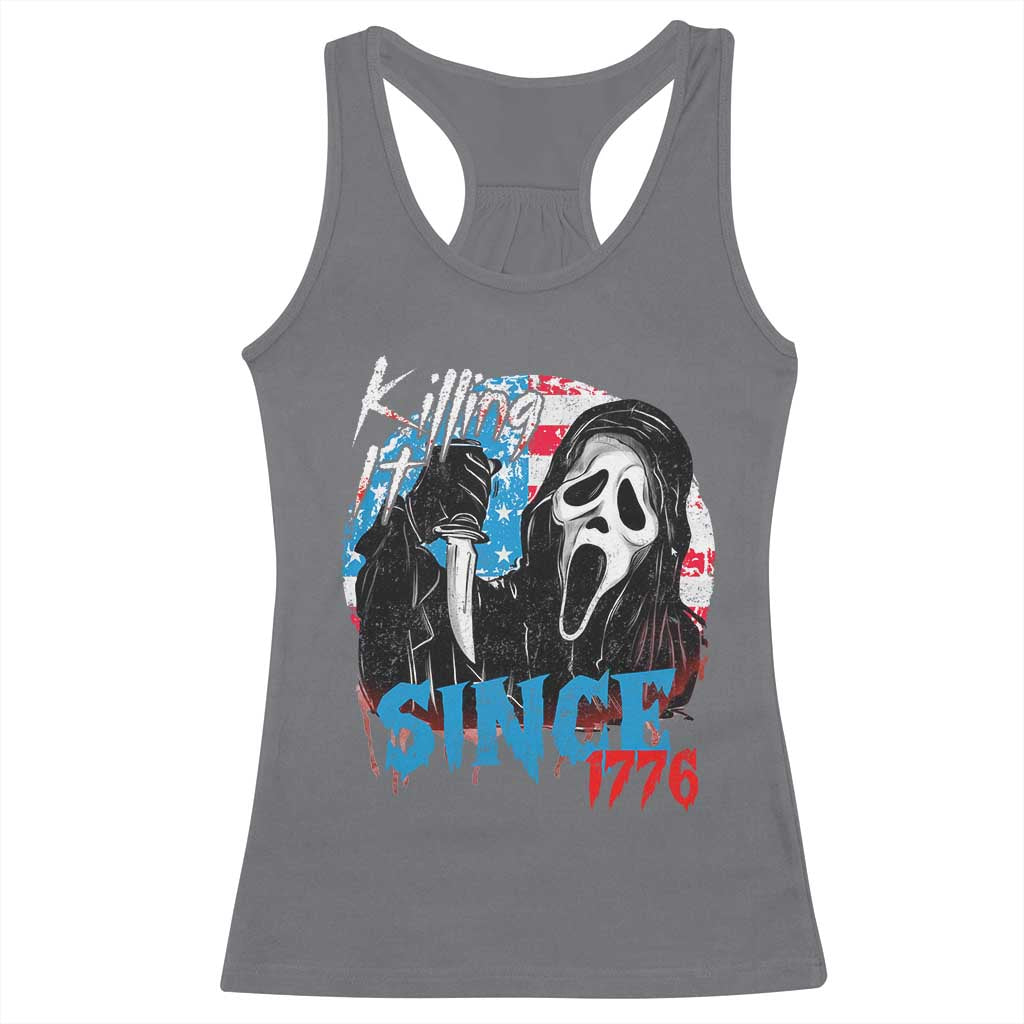 Funny Killing It Since 1776 Racerback Tank Top Horror Movie 4th Of July USA Ghost - Wonder Print Shop