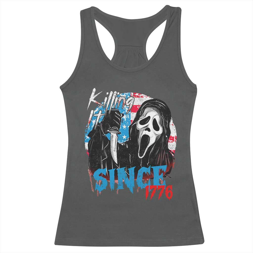 Funny Killing It Since 1776 Racerback Tank Top Horror Movie 4th Of July USA Ghost - Wonder Print Shop