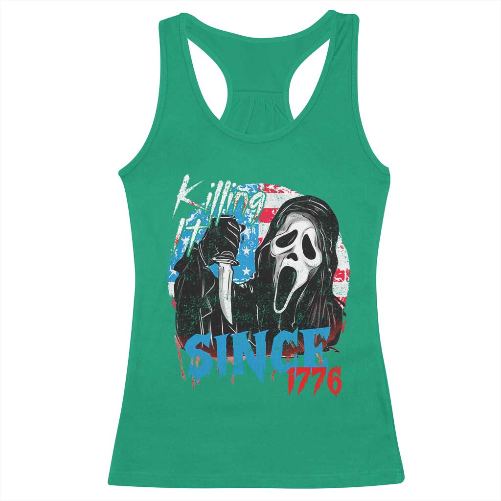 Funny Killing It Since 1776 Racerback Tank Top Horror Movie 4th Of July USA Ghost - Wonder Print Shop