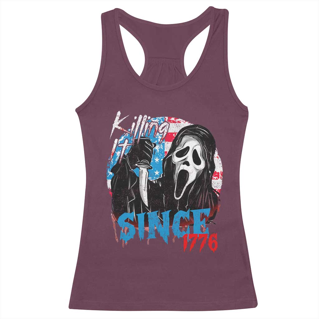 Funny Killing It Since 1776 Racerback Tank Top Horror Movie 4th Of July USA Ghost - Wonder Print Shop