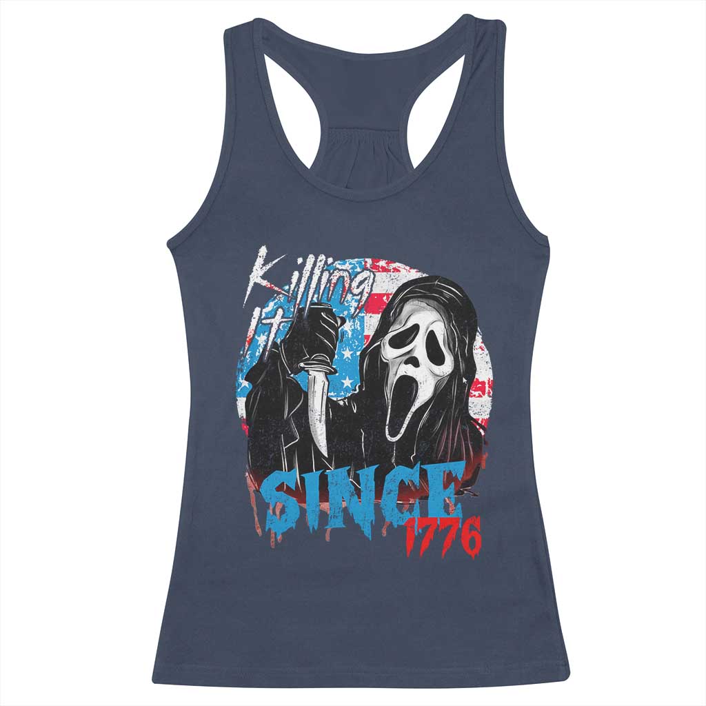 Funny Killing It Since 1776 Racerback Tank Top Horror Movie 4th Of July USA Ghost - Wonder Print Shop