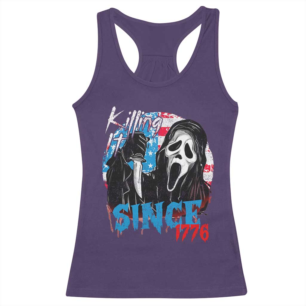 Funny Killing It Since 1776 Racerback Tank Top Horror Movie 4th Of July USA Ghost - Wonder Print Shop