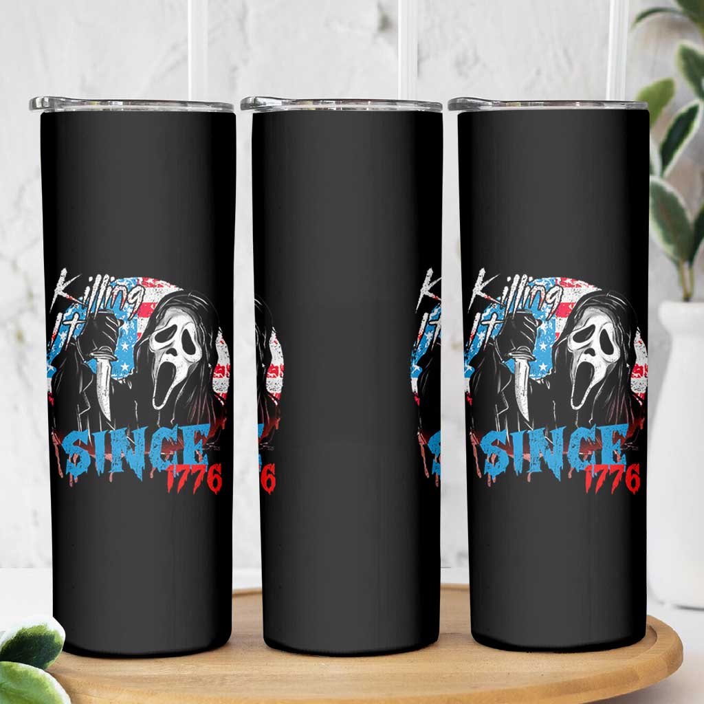 Funny Killing It Since 1776 Skinny Tumbler Horror Movie 4th Of July USA Ghost - Wonder Print Shop