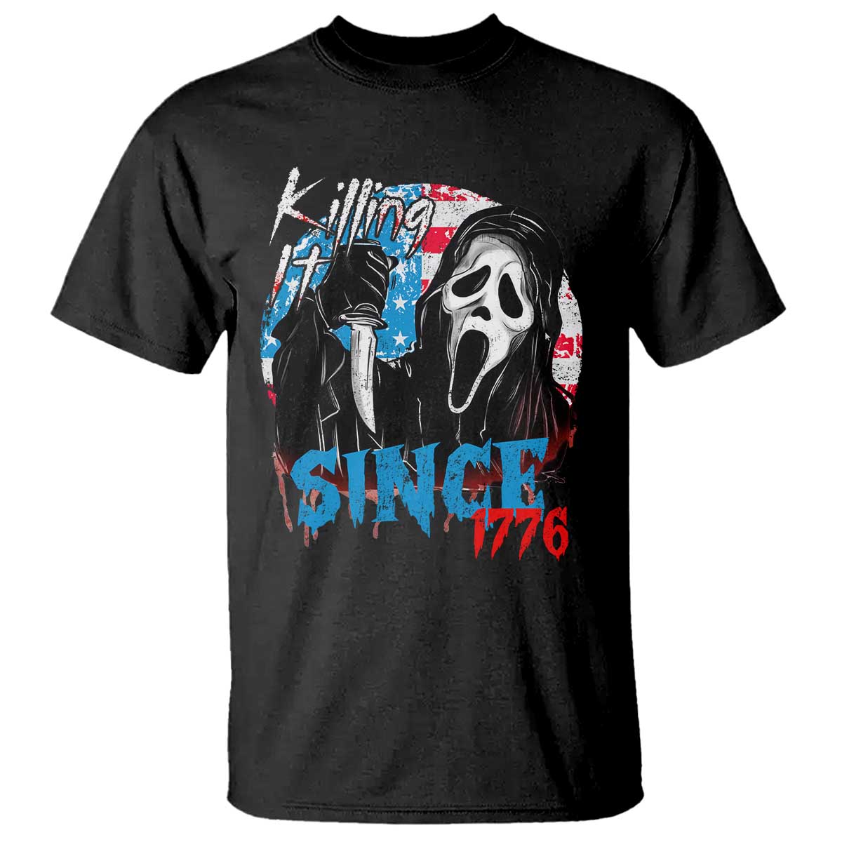 Funny Killing It Since 1776 T Shirt Horror Movie 4th Of July USA Ghost - Wonder Print Shop