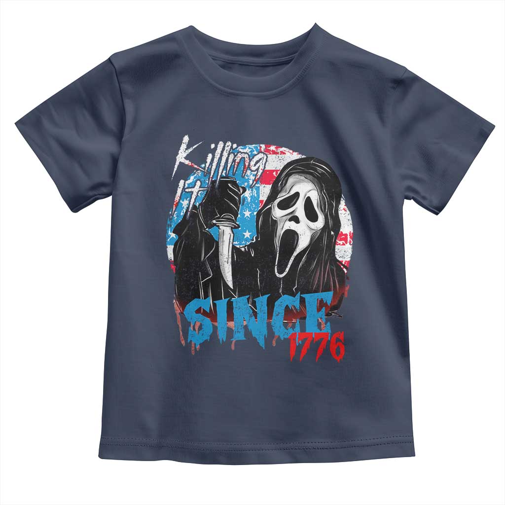 Funny Killing It Since 1776 Toddler T Shirt Horror Movie 4th Of July USA Ghost - Wonder Print Shop