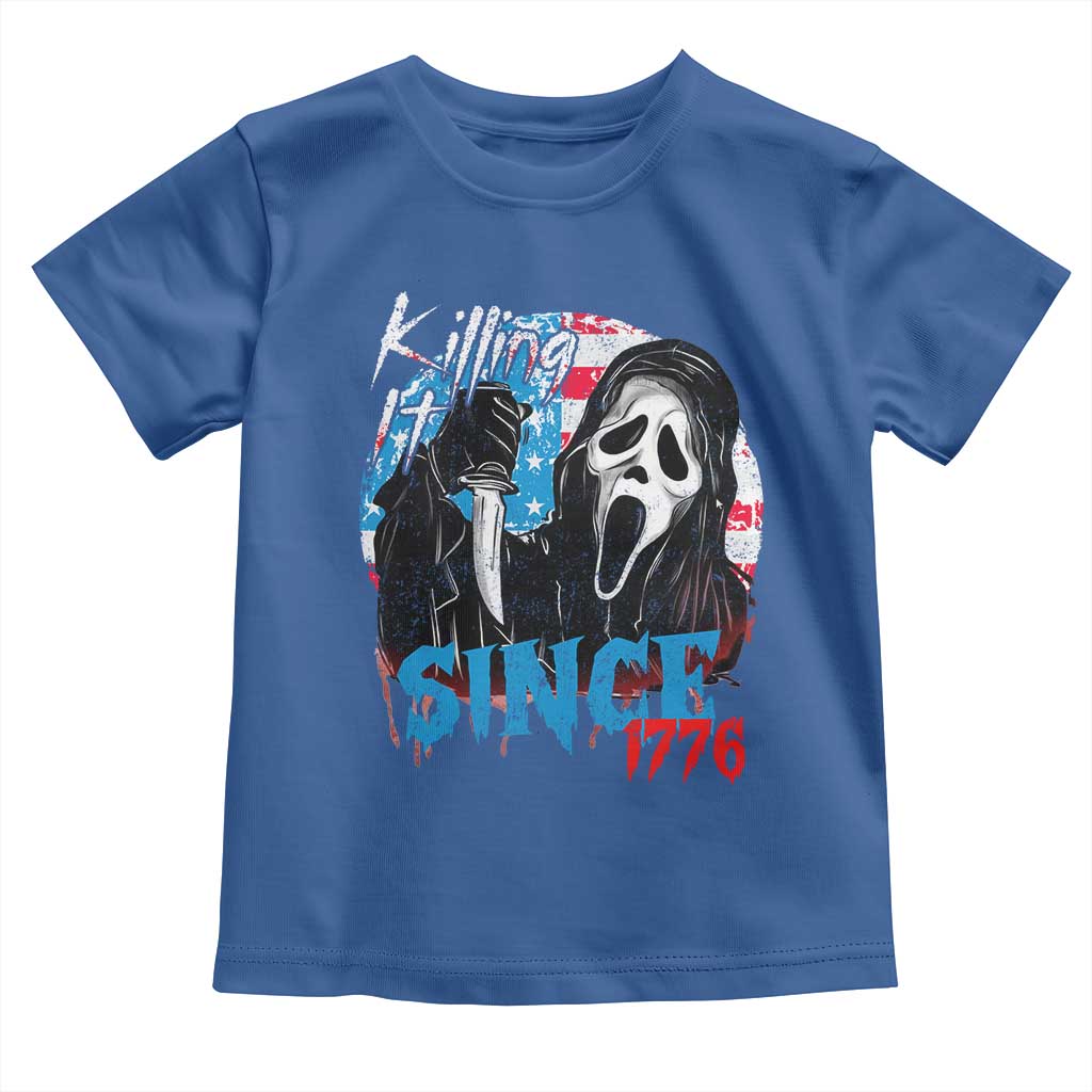 Funny Killing It Since 1776 Toddler T Shirt Horror Movie 4th Of July USA Ghost - Wonder Print Shop