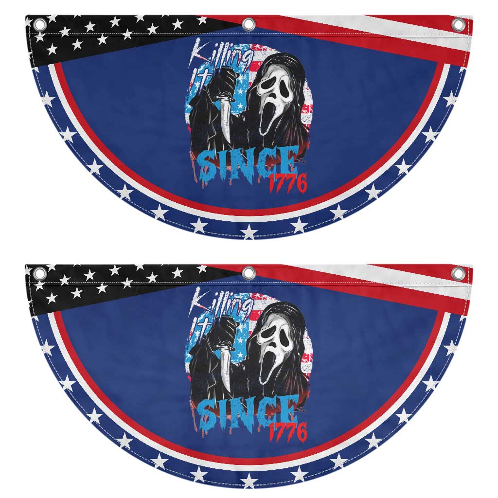 Funny Killing It Since 1776 Patriotic Fan Flag Horror Movie 4th Of July USA Ghost