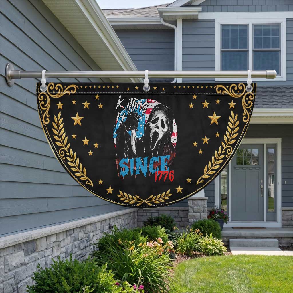 Funny Killing It Since 1776 Patriotic Fan Flag Horror Movie 4th Of July USA Ghost