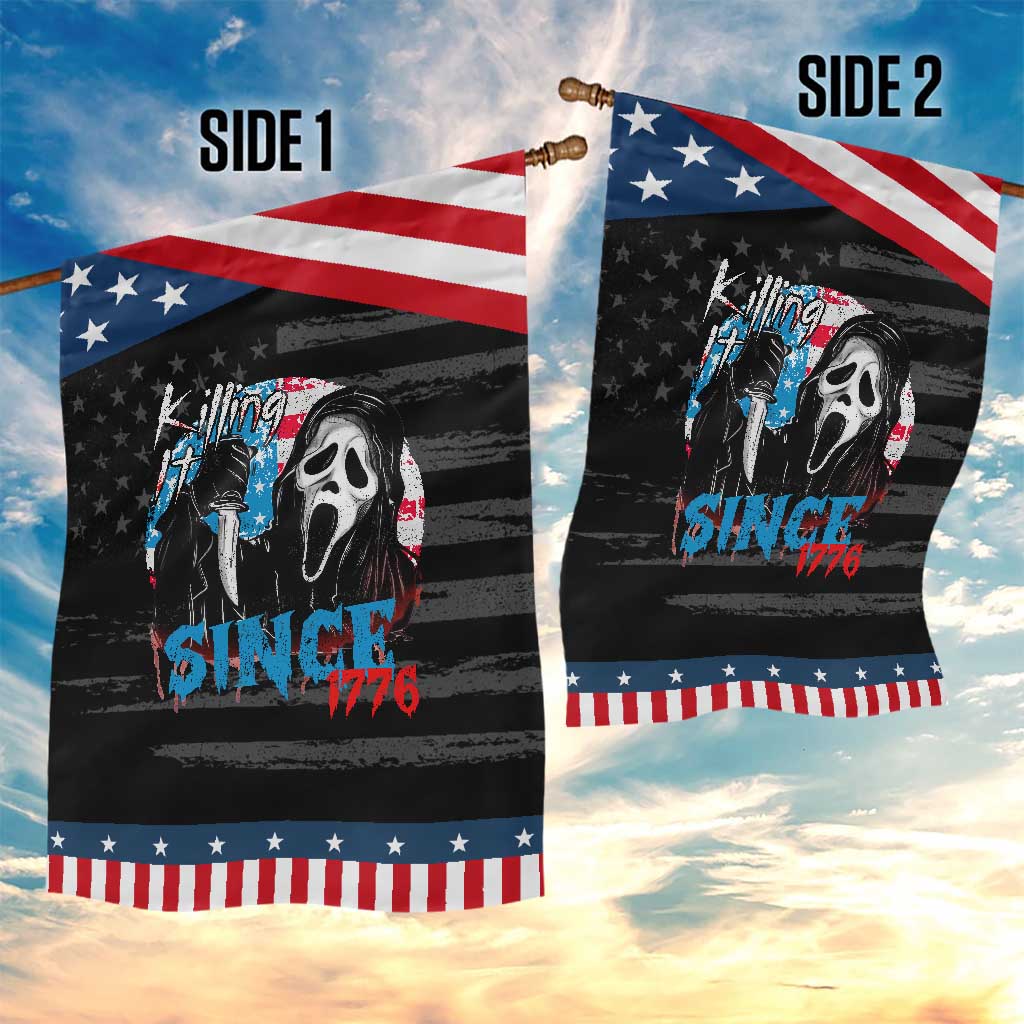 Funny Killing It Since 1776 Garden Flag Horror Movie 4th Of July USA Ghost