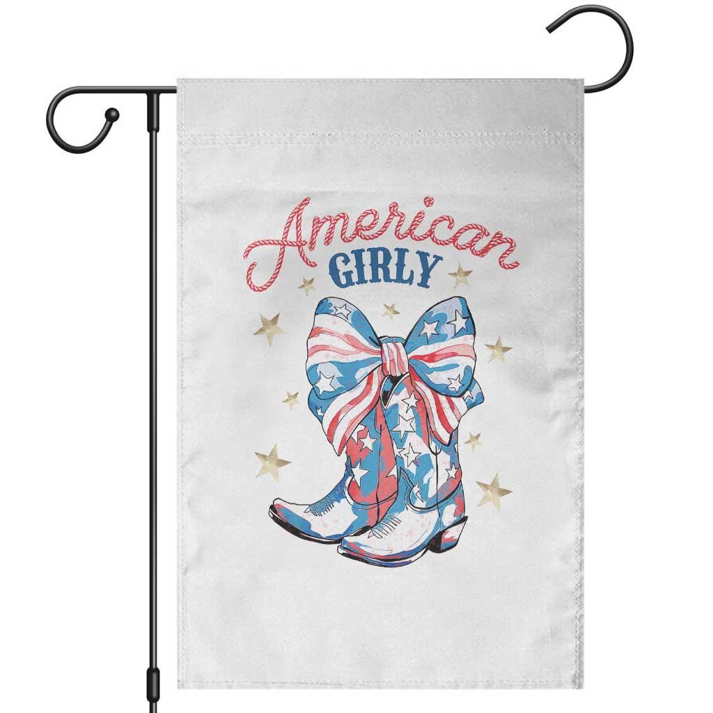 Funny 4th Of July Country Cowgirl Garden Flag American Girly Western Cowboy Boots - Wonder Print Shop