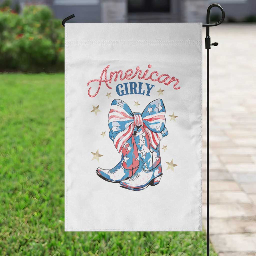 Funny 4th Of July Country Cowgirl Garden Flag American Girly Western Cowboy Boots - Wonder Print Shop