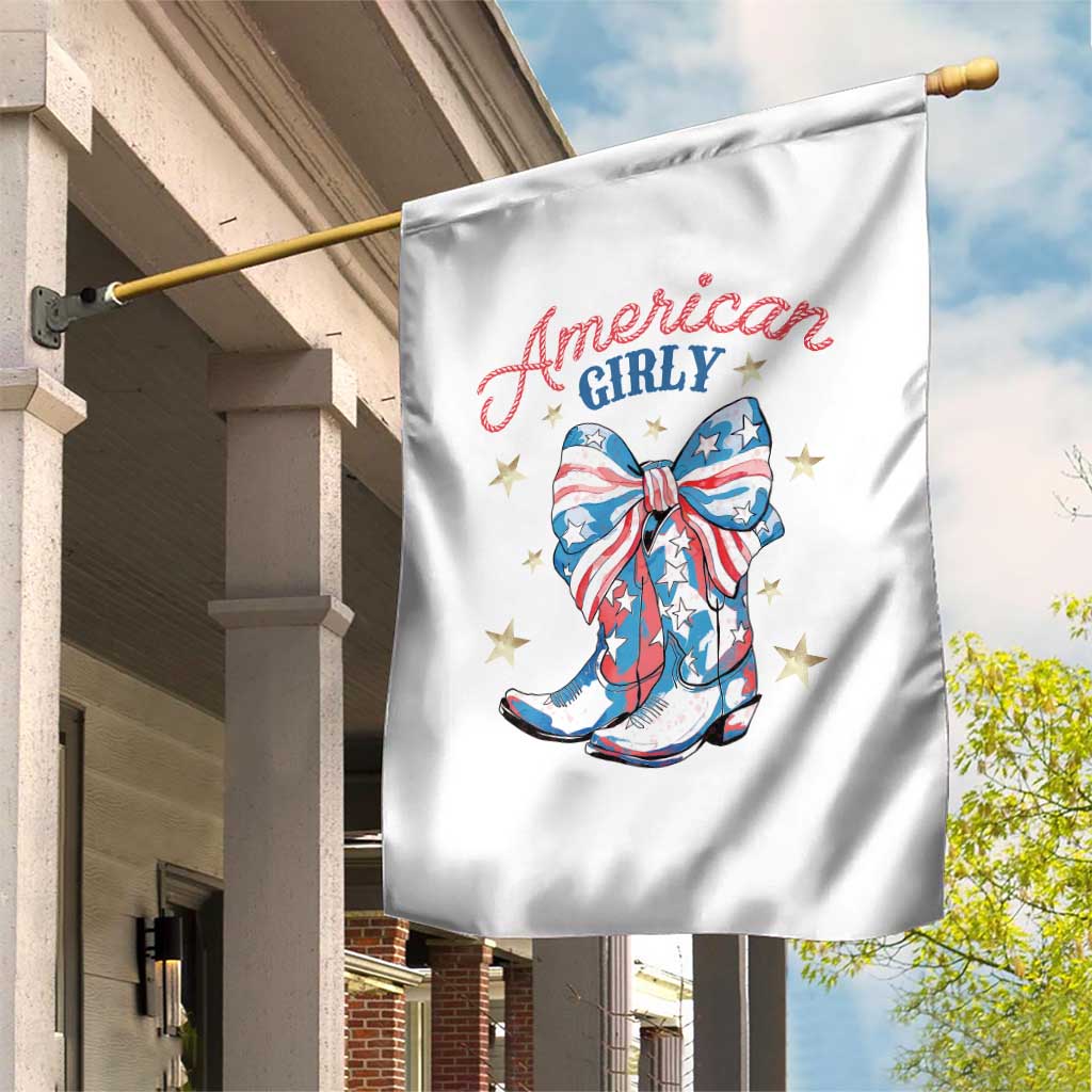 Funny 4th Of July Country Cowgirl Garden Flag American Girly Western Cowboy Boots - Wonder Print Shop