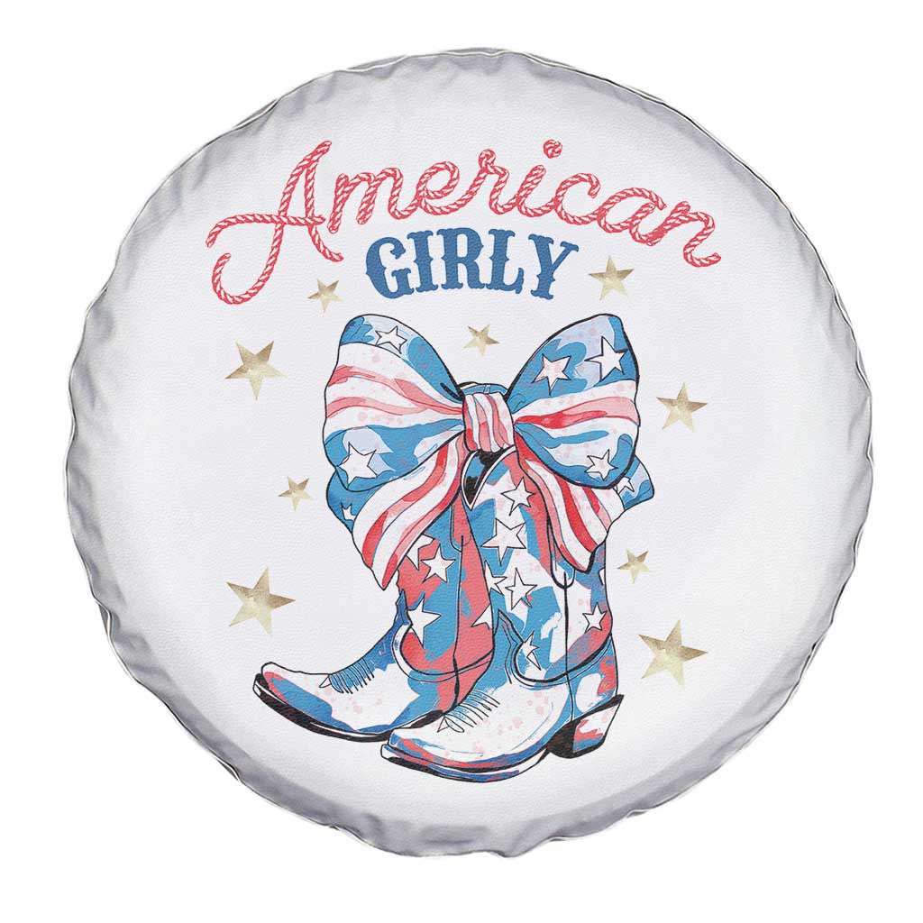 Funny 4th Of July Country Cowgirl Spare Tire Cover American Girly Western Cowboy Boots - Wonder Print Shop