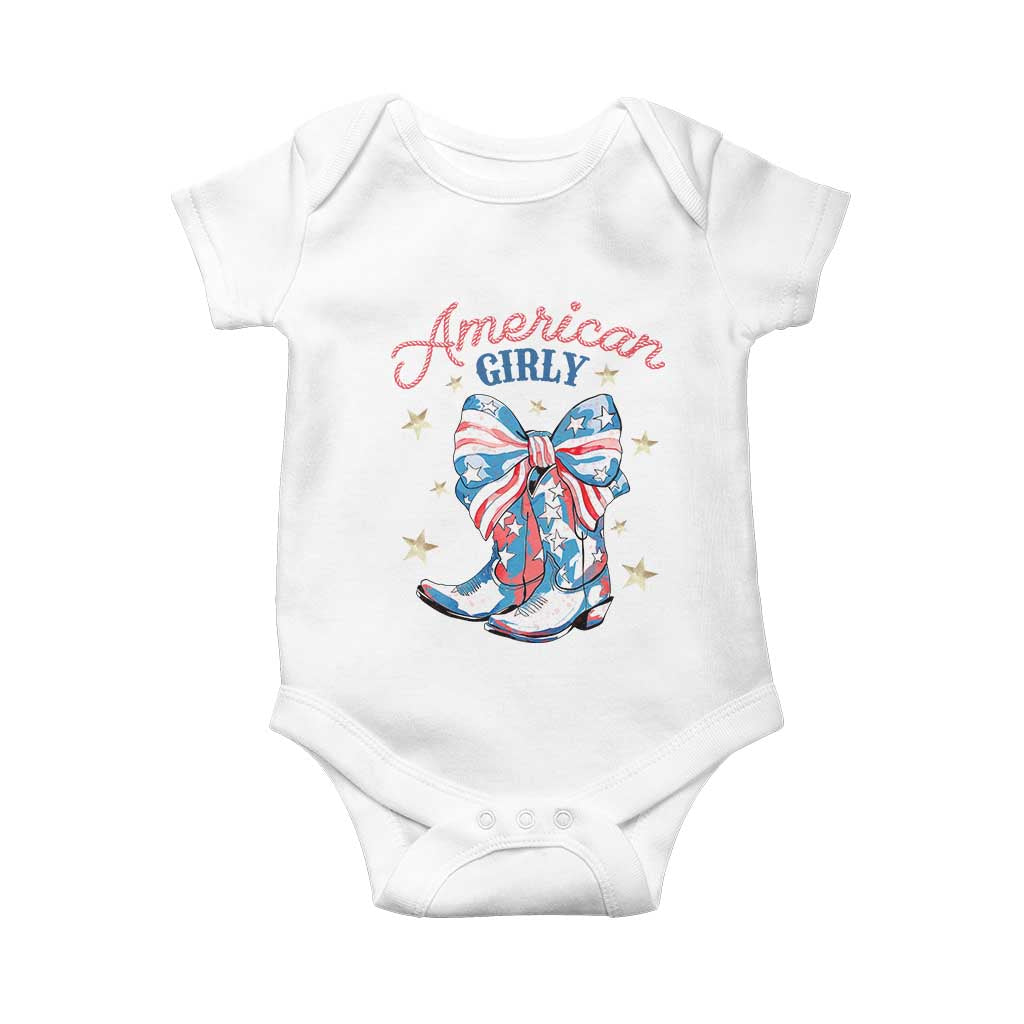 Funny 4th Of July Country Cowgirl Baby Onesie American Girly Western Cowboy Boots - Wonder Print Shop