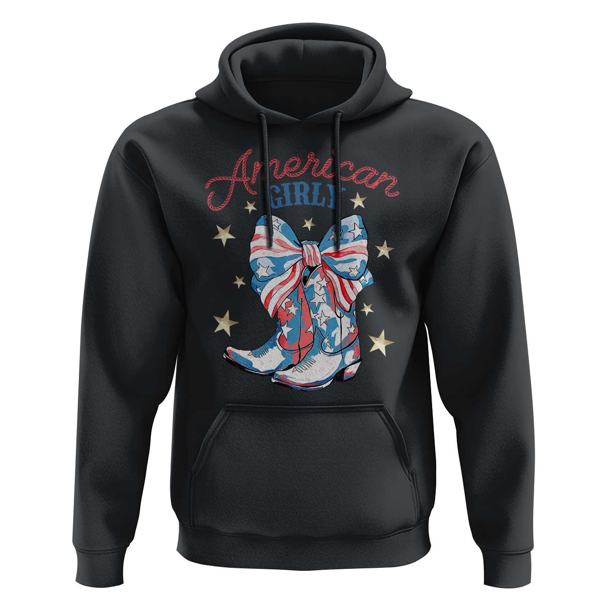 Funny 4th Of July Country Cowgirl Hoodie American Girly Western Cowboy Boots - Wonder Print Shop