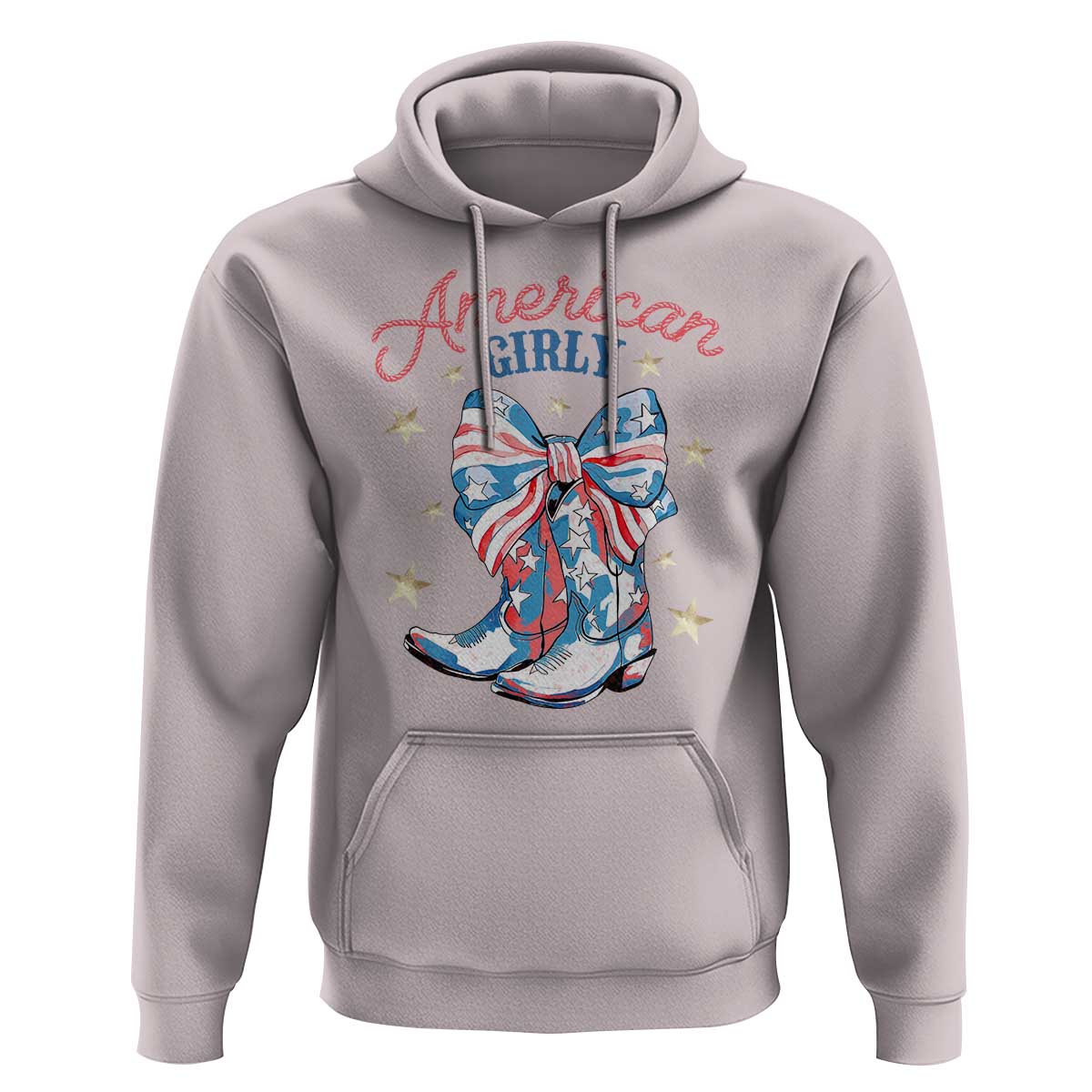 Funny 4th Of July Country Cowgirl Hoodie American Girly Western Cowboy Boots - Wonder Print Shop