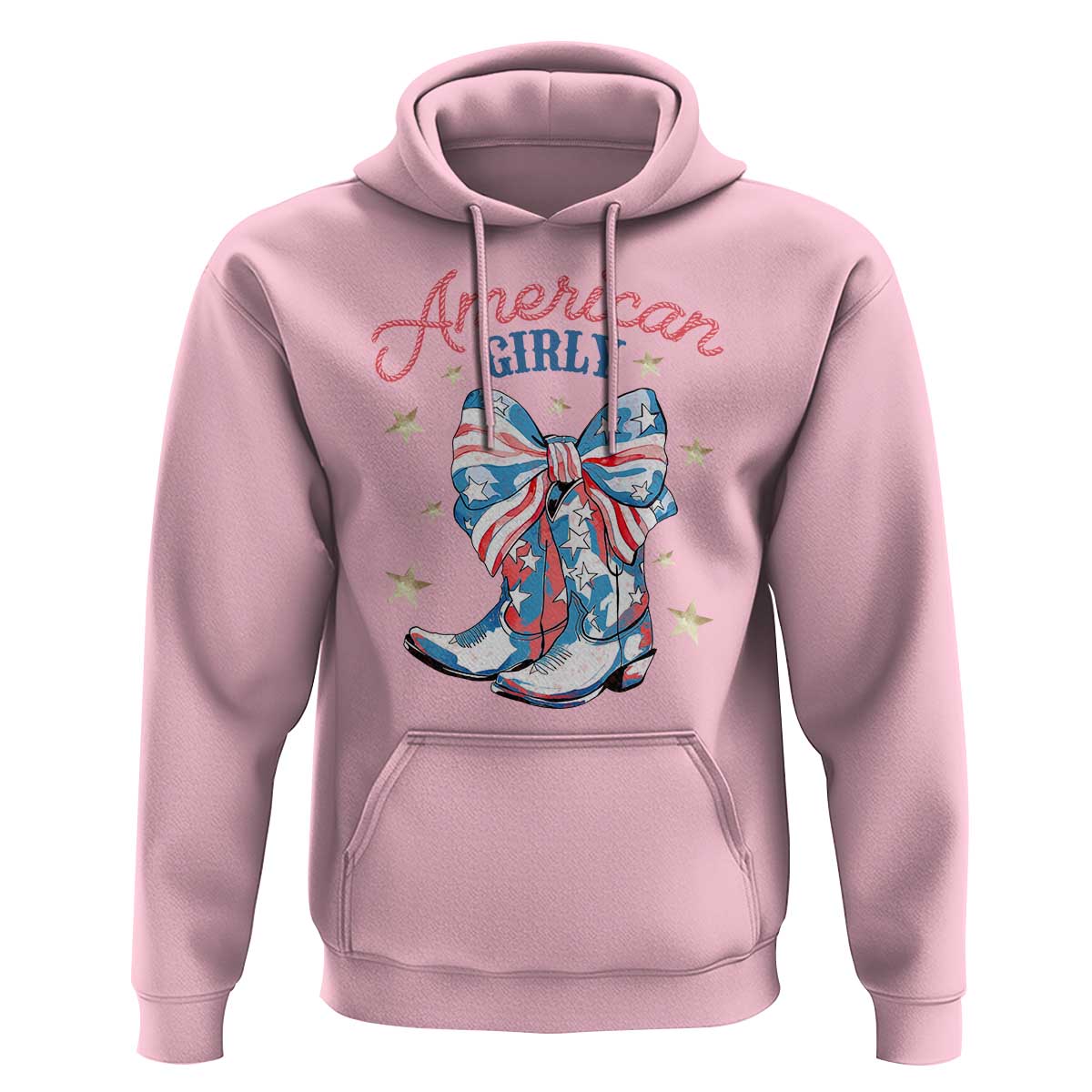 Funny 4th Of July Country Cowgirl Hoodie American Girly Western Cowboy Boots - Wonder Print Shop