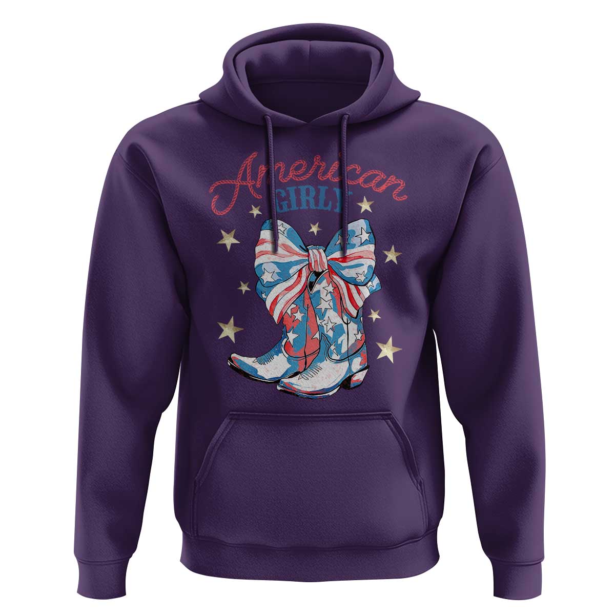 Funny 4th Of July Country Cowgirl Hoodie American Girly Western Cowboy Boots - Wonder Print Shop