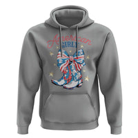 Funny 4th Of July Country Cowgirl Hoodie American Girly Western Cowboy Boots - Wonder Print Shop