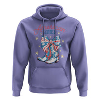 Funny 4th Of July Country Cowgirl Hoodie American Girly Western Cowboy Boots - Wonder Print Shop