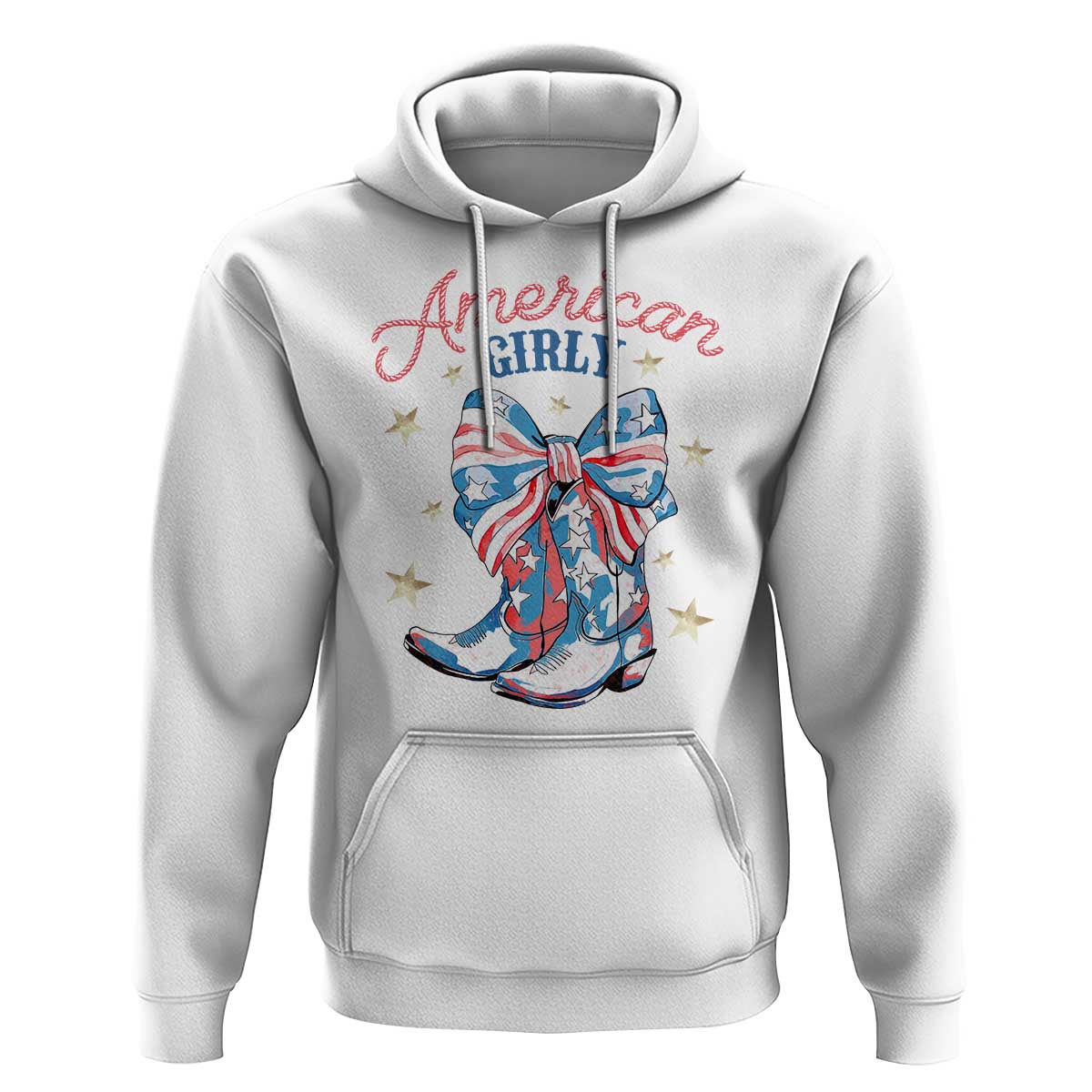Funny 4th Of July Country Cowgirl Hoodie American Girly Western Cowboy Boots - Wonder Print Shop