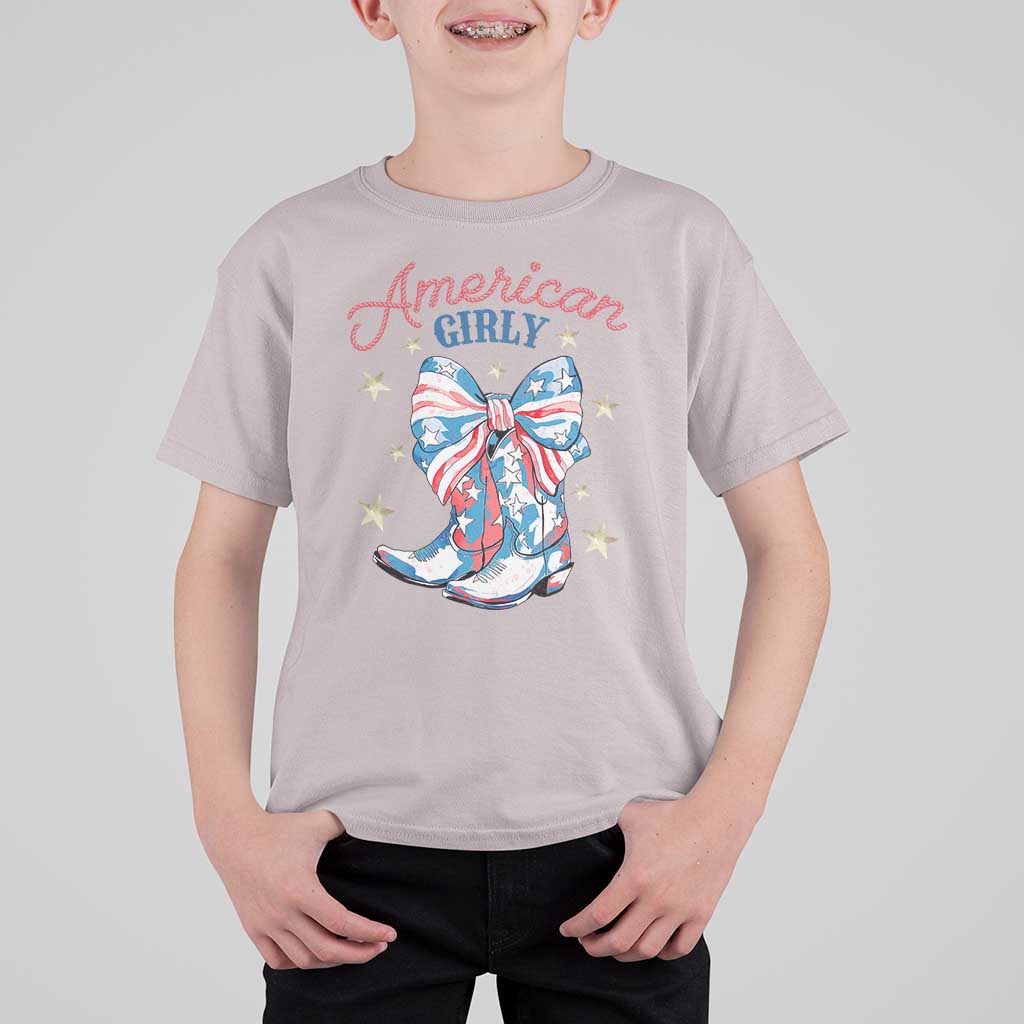 Funny 4th Of July Country Cowgirl T Shirt For Kid American Girly Western Cowboy Boots - Wonder Print Shop
