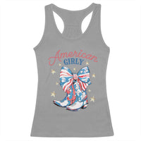 Funny 4th Of July Country Cowgirl Racerback Tank Top American Girly Western Cowboy Boots - Wonder Print Shop