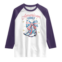 Funny 4th Of July Country Cowgirl Raglan Shirt American Girly Western Cowboy Boots - Wonder Print Shop