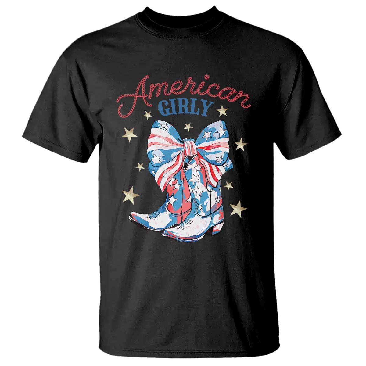 Funny 4th Of July Country Cowgirl T Shirt American Girly Western Cowboy Boots - Wonder Print Shop