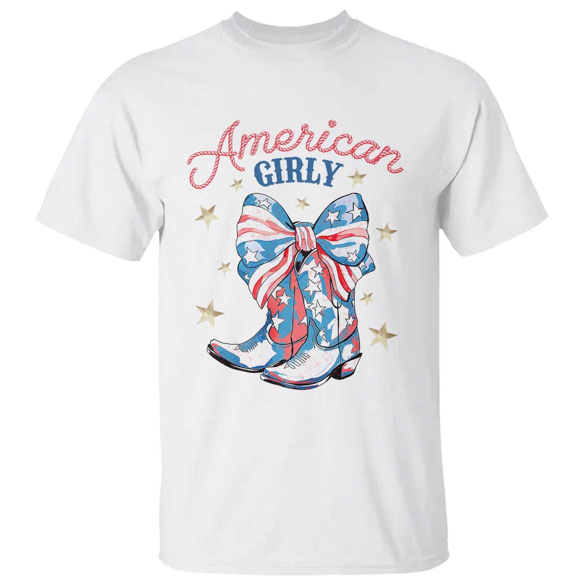 Funny 4th Of July Country Cowgirl T Shirt American Girly Western Cowboy Boots - Wonder Print Shop
