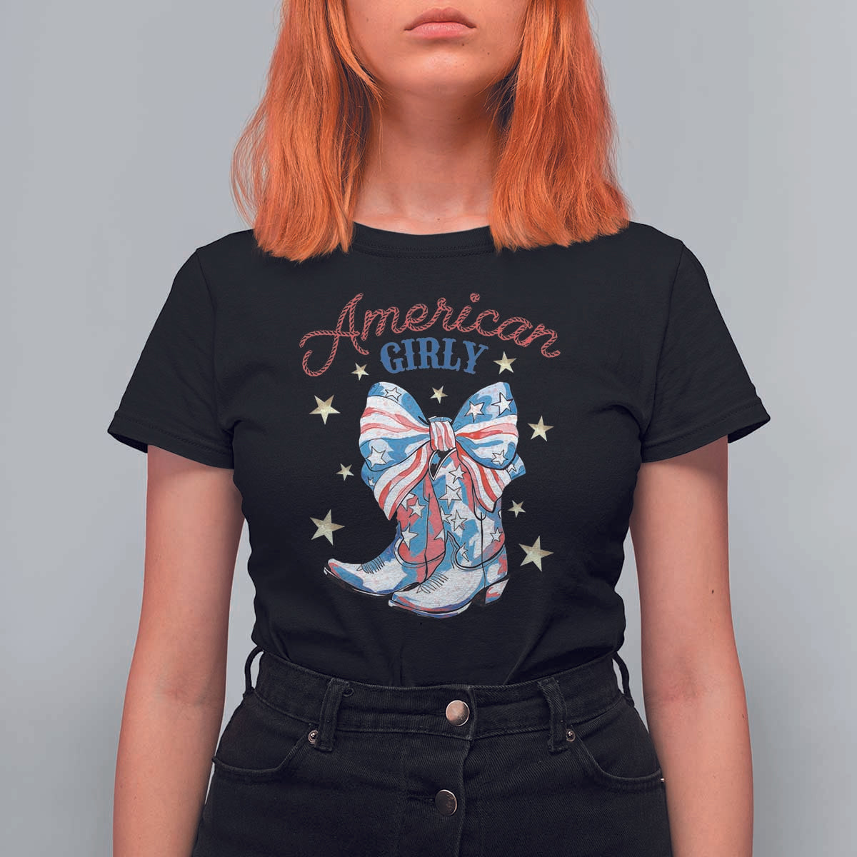 Funny 4th Of July Country Cowgirl T Shirt For Women American Girly Western Cowboy Boots - Wonder Print Shop