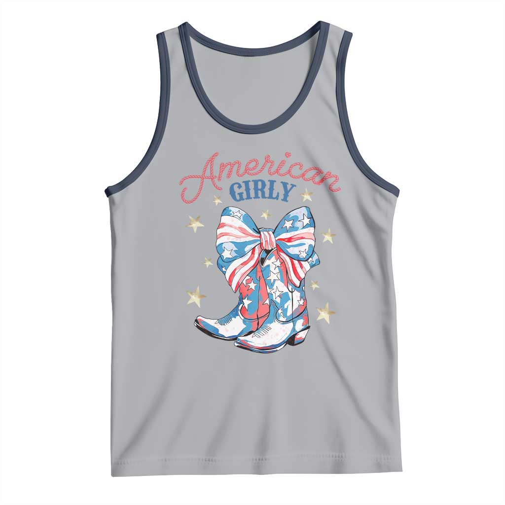 Funny 4th Of July Country Cowgirl Tank Top American Girly Western Cowboy Boots - Wonder Print Shop