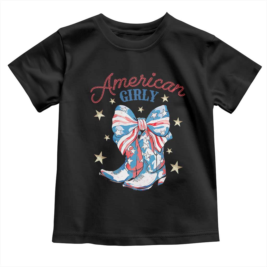 Funny 4th Of July Country Cowgirl Toddler T Shirt American Girly Western Cowboy Boots - Wonder Print Shop