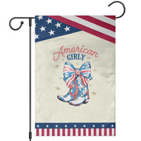 Funny 4th Of July Country Cowgirl Garden Flag American Girly Western Cowboy Boots