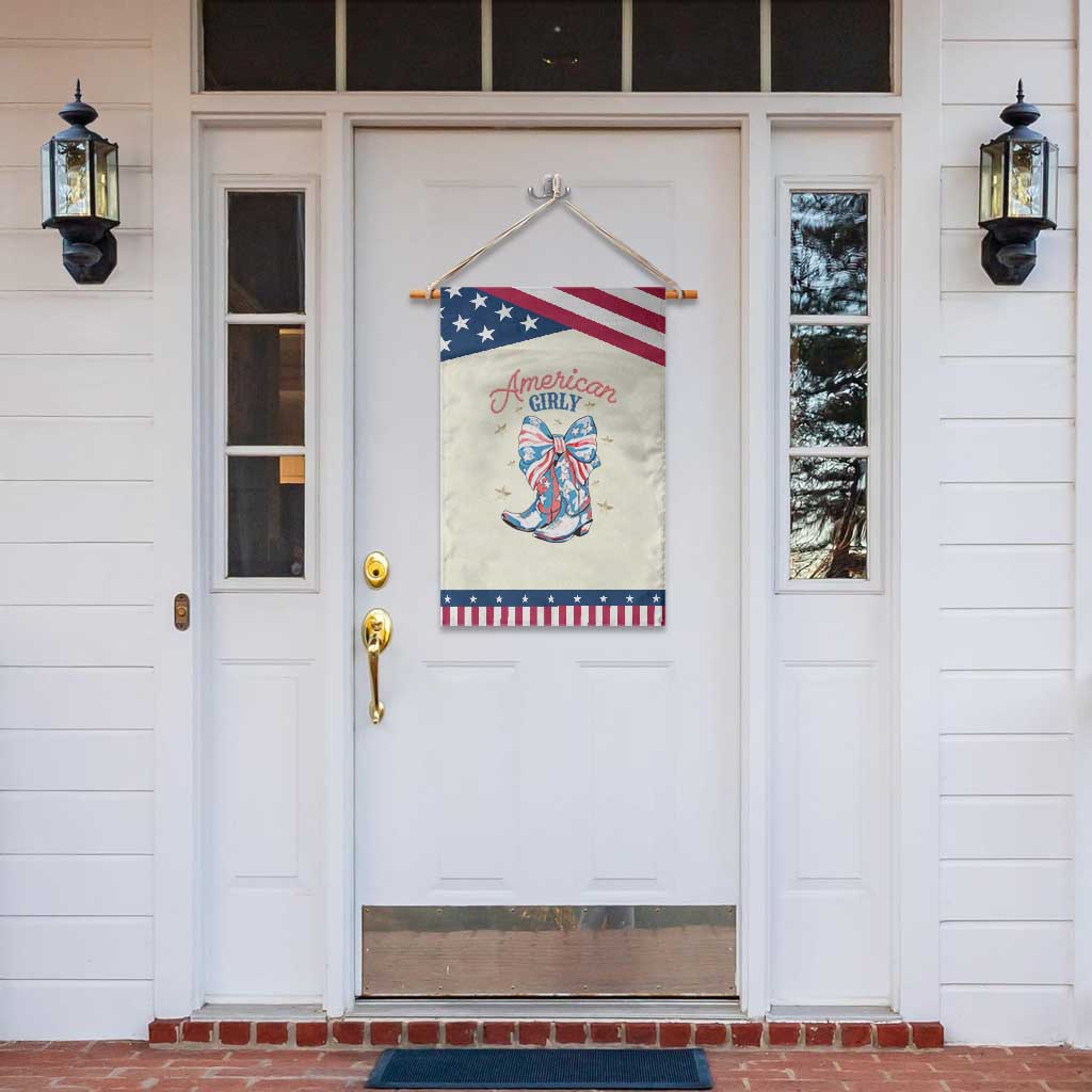 Funny 4th Of July Country Cowgirl Garden Flag American Girly Western Cowboy Boots