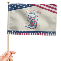 Funny 4th Of July Country Cowgirl Patriotic Handheld Flag American Girly Western Cowboy Boots