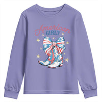 Funny 4th Of July Country Cowgirl Youth Sweatshirt American Girly Western Cowboy Boots - Wonder Print Shop