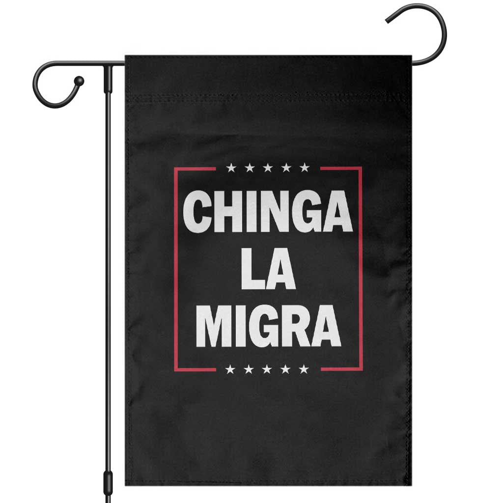 Funny Chinga La Migra Garden Flag Star Stripes - Wonder Print Shop