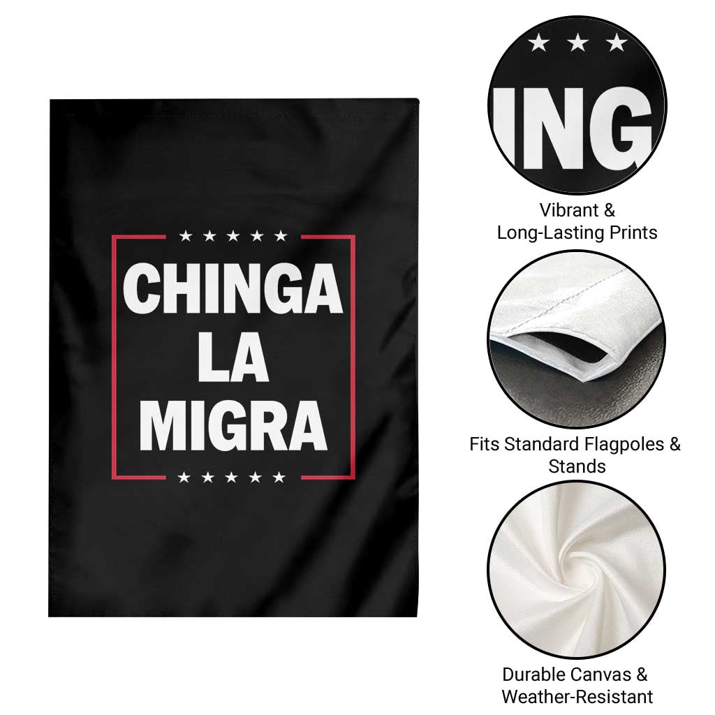 Funny Chinga La Migra Garden Flag Star Stripes - Wonder Print Shop
