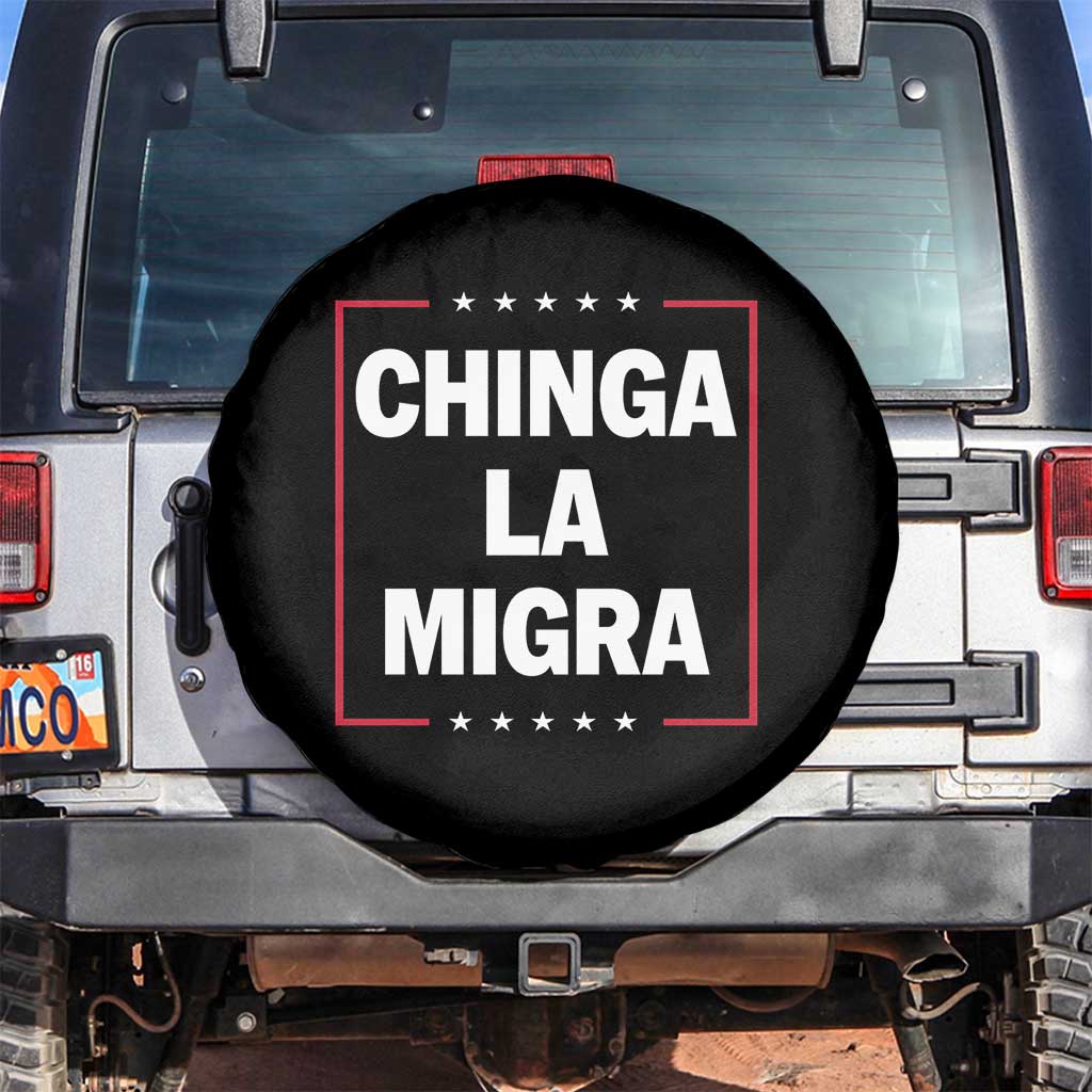 Funny Chinga La Migra Spare Tire Cover Star Stripes - Wonder Print Shop