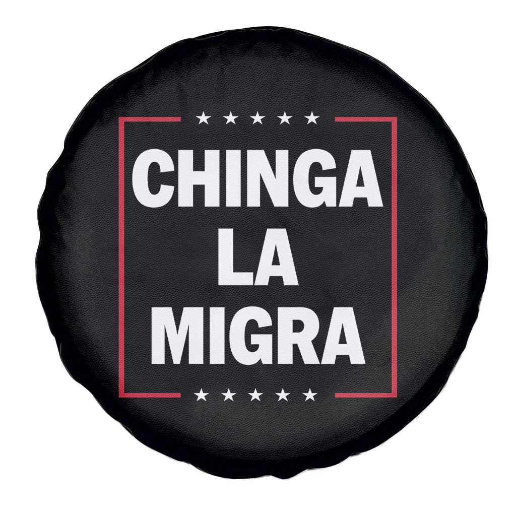 Funny Chinga La Migra Spare Tire Cover Star Stripes - Wonder Print Shop
