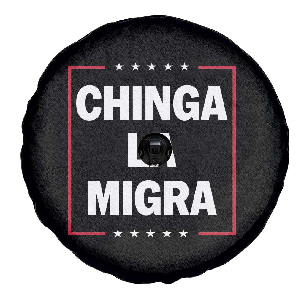 Funny Chinga La Migra Spare Tire Cover Star Stripes - Wonder Print Shop