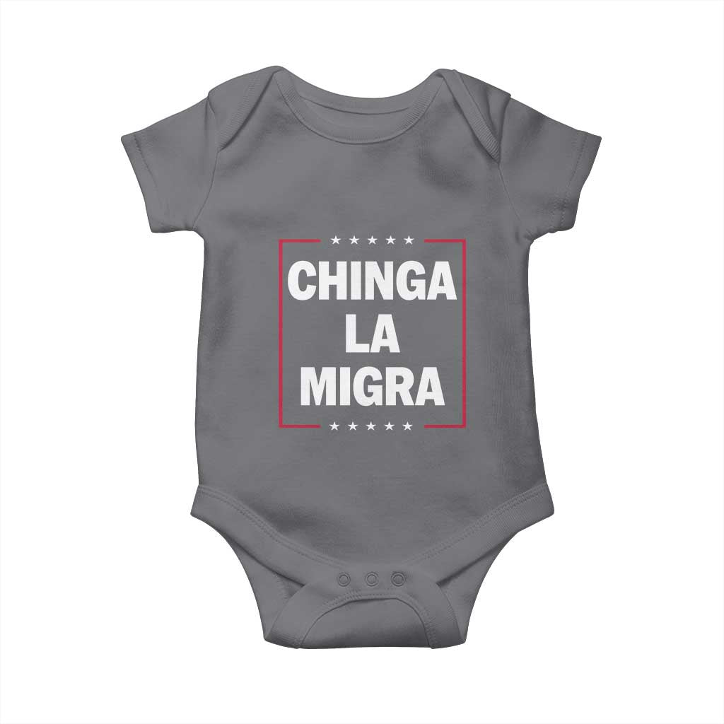 Funny Chinga La Migra Baby Onesie Star Stripes - Wonder Print Shop