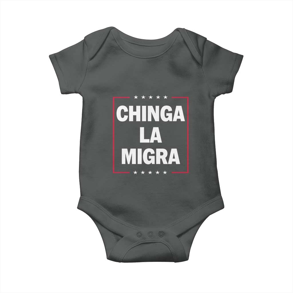 Funny Chinga La Migra Baby Onesie Star Stripes - Wonder Print Shop