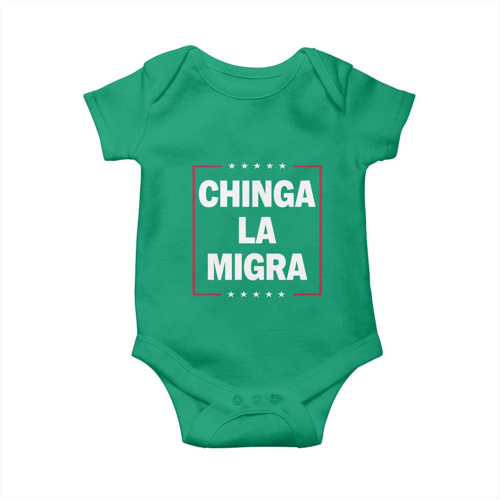 Funny Chinga La Migra Baby Onesie Star Stripes - Wonder Print Shop