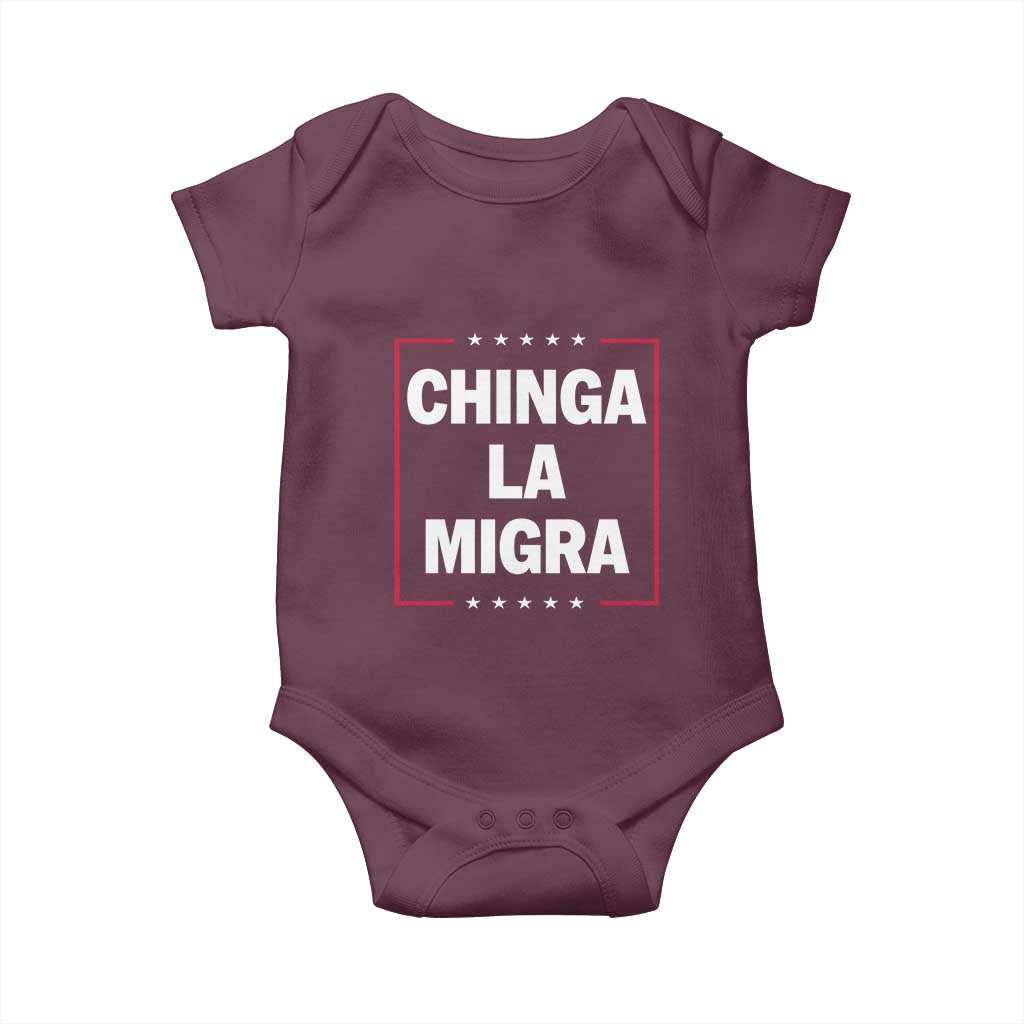 Funny Chinga La Migra Baby Onesie Star Stripes - Wonder Print Shop