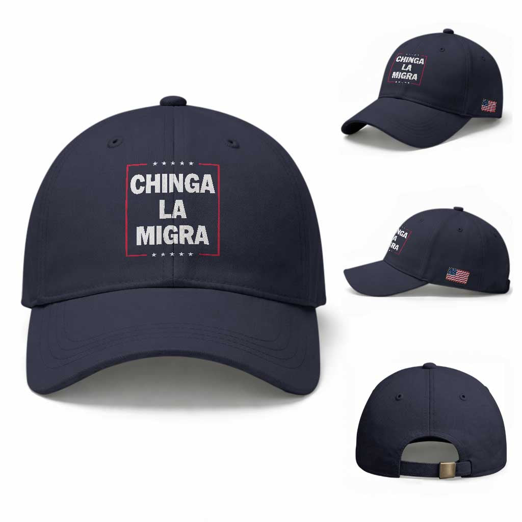 Funny Chinga La Migra Baseball Cap Star Stripes