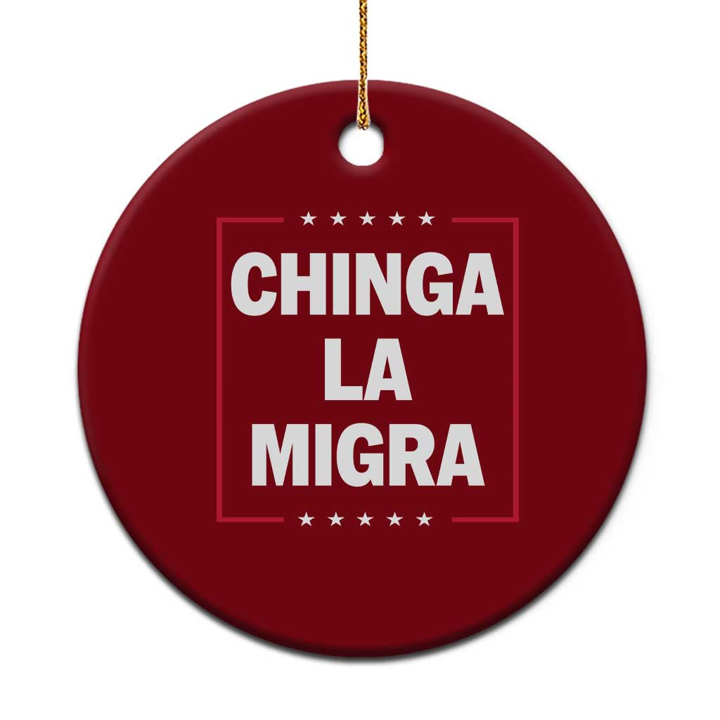 Funny Chinga La Migra Ceramic Ornament Star Stripes - Wonder Print Shop