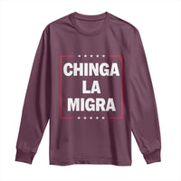 Funny Chinga La Migra Long Sleeve Shirt Star Stripes - Wonder Print Shop